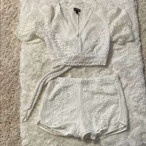 Express White Lace Top